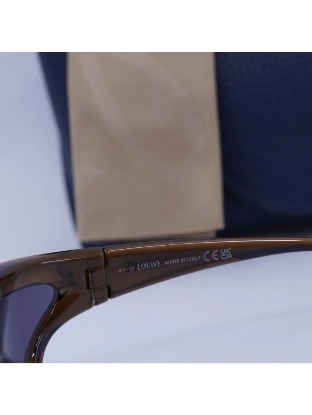 Loewe LW40143U 47A Shield Sunglasses – Brown / Grey
